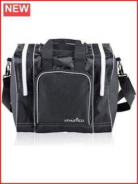 Single Ball Bowling Tote Bag with Padded Ball Holder and Shoe Pocket